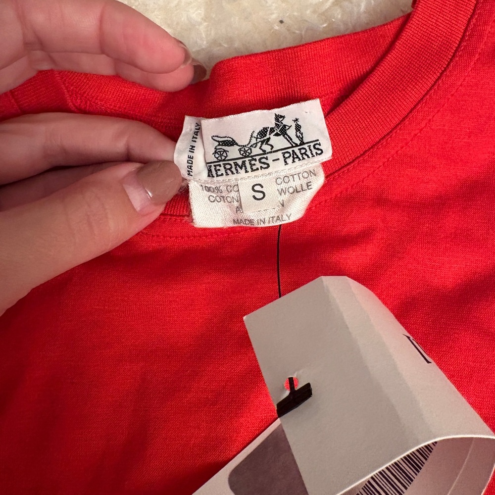 Hermes Paris red-orange elephant logo tee - Picture 5 of 8